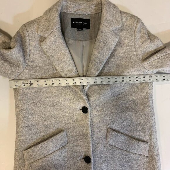 Marc New York Women's Paige Wool Blend 2 Button Notch Collar Bouclé‎ Coat Size 8 - Picture 11 of 13